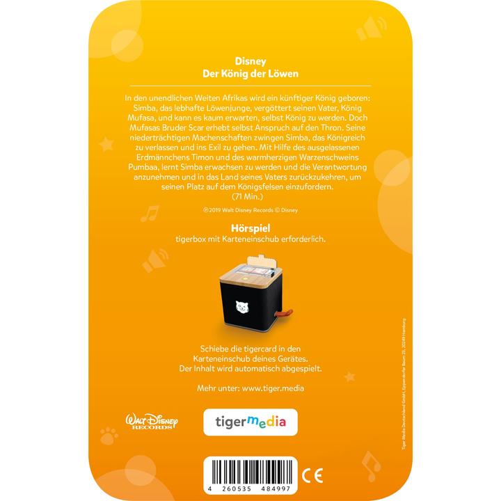 Produktbild Tigermedia tigercard - Disney - König der Löwen