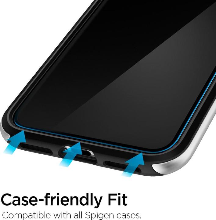 Produktbild Spigen Tempered Glass Alm Glas.Tr Slim 2-Pack Iphone 11 (2 Stück, Apple iPhone 11)