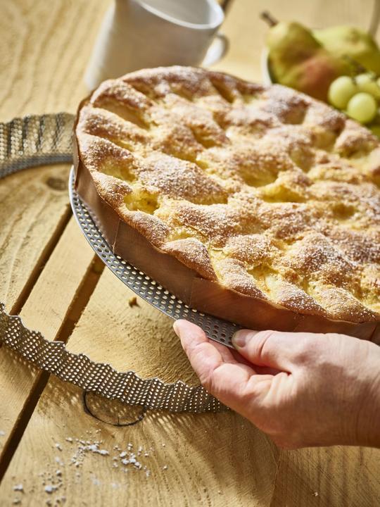 Image du produit de Buyer Geriff. Moule à Tarte En Acier Inoxydable Perforé 28x2.5 cm (28 cm)