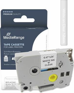 Actual product image MediaRange Tape cassette white on transparent 8m x 12mm (1.20 cm, Transparent)