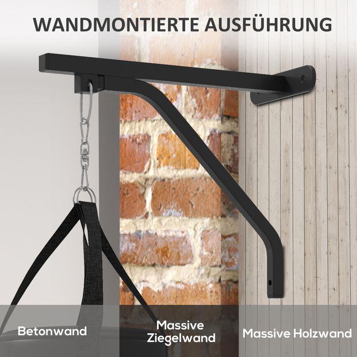Immagine prodotto Swisshandel24 Boxsack Wandhalterung Boxsack Ständer mit Handschuhen, Stahl, Schwarz