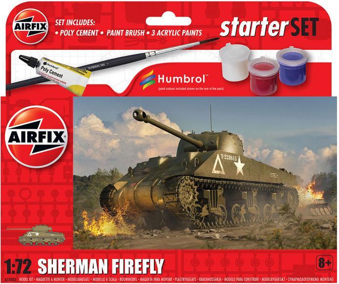 Actual product image Airfix Kit tank Sherman Firefly Beginner Set 1:72