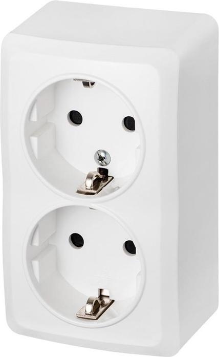 Productafbeelding Elektro-Plast Elektra-Plast BERG Wandcontactdoos dubbel Schuko N/T 2x2P+Z 16A (3738-00)