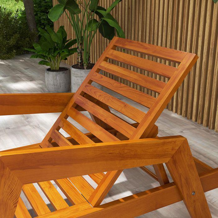 Immagine prodotto Swisshandel24 Lettino prendisole, lettino da giardino in legno, lettino Relax resistente alle intemperie, carico (66 cm)