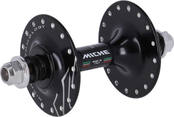 Actual product image Miche Primato Pista High Flange Hubs Front (Black/32H)