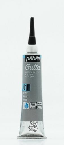 Actual product image Pebeo Setasilk Water-Based Gutta (Silver, 20 ml)