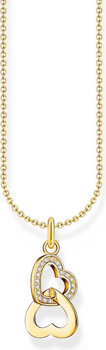Actual product image Thomas Sabo Gold-plated chain with intertwined hearts pendant (Zirconia, 38 - 45 cm)
