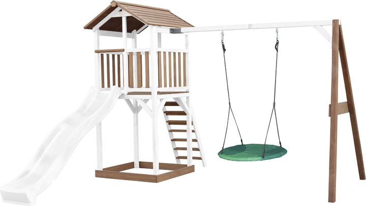 Axi Torre da gioco Beach Tower con altalena Summer Nest Brown/White - White Slide