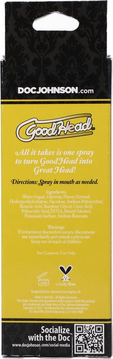 Actual product image Doc Johnson GoodHead™ Juicy Head Dry Mouth Spray - Pineapple (59 ml)