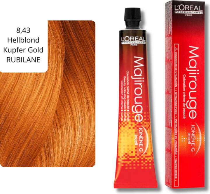 Actual product image L'Oréal Professionnel Majirouge Rubilane (8.43 Light Blonde Copper Gold RUBILANE)