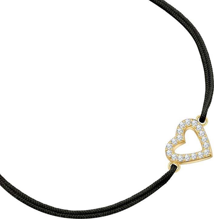 Produktbild Glanzstücke München Textilarmband Herz - 36416 (22 cm, Sterling Silber)