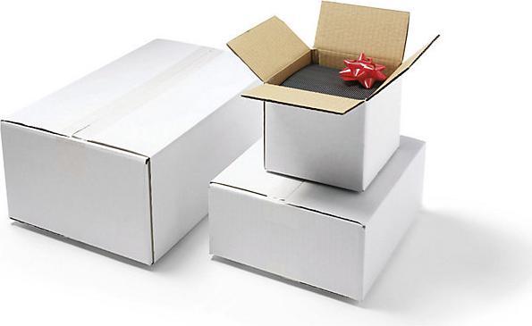 Actual product image kaiserkraft Folding corrugated cardboard box, white, LxWxH 330 x 250 x 300 mm, double (1 x)