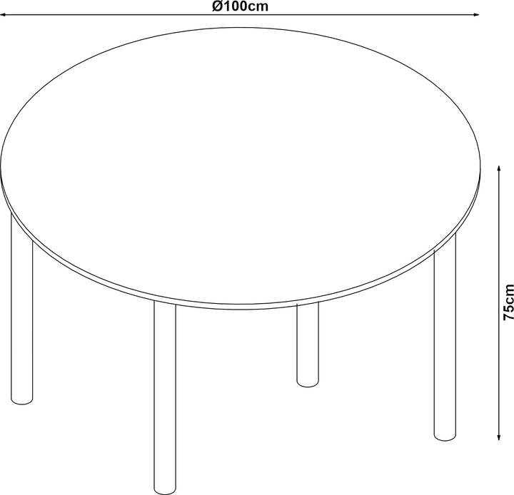 Image du produit En.Casa Table à manger Lindesberg pour 4 personnes Ø100 cm Gris (Ø 100 x 75 cm)