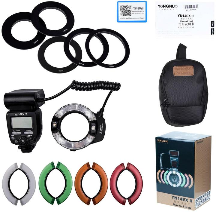 Actual product image Yongnuo Remote trigger YN-14EXII TTL macro ring light flash for Canon (Cable)