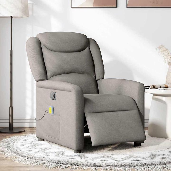 Actual product image VidaXL Massage chair electric taupe fabric