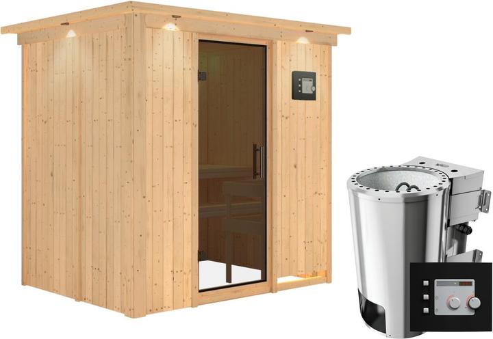 Actual product image Karibu Fanja with roof wreath (Plug & Play 3,6 KW - Bio external control)