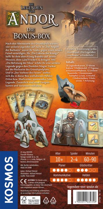 Productafbeelding Kosmos De legenden van Andor - De bonusbox (Duits)