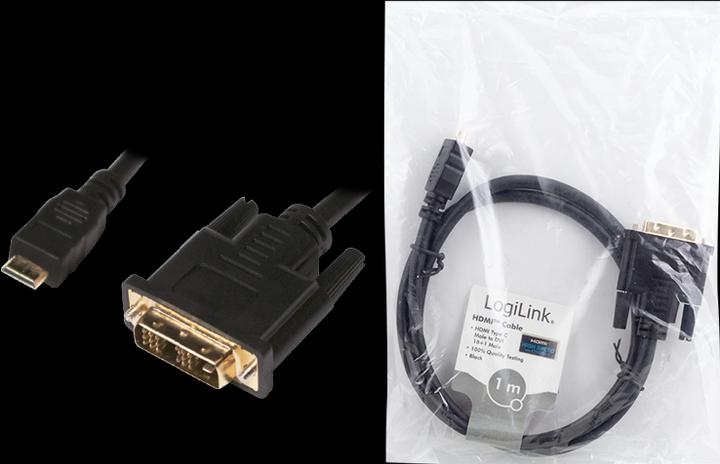 Actual product image LogiLink mini HDMI (Typ C) — DVI (1 m, DVI, HDMI)