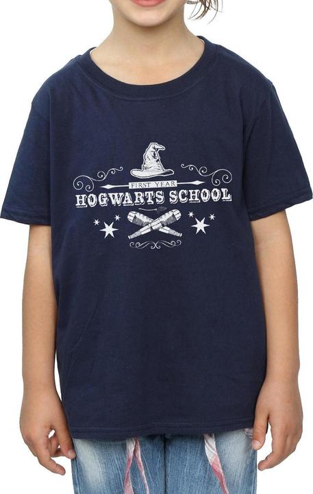 Actual product image Girls Hogwarts First Year Cotton T-Shirt (128)