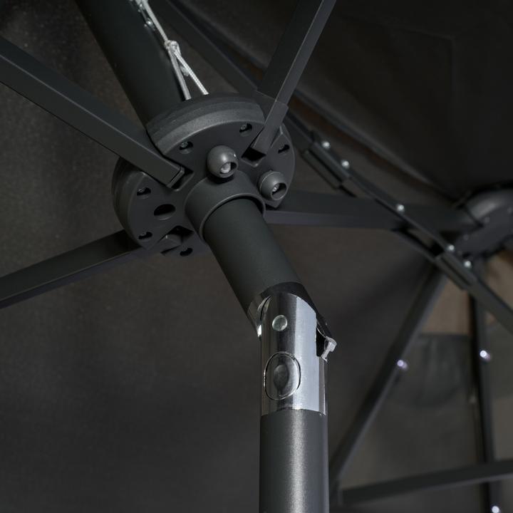 Image du produit Outsunny Parasol double, LED, angle d'inclinaison réglable, gris foncé 295 x 219cm (1.50 m)