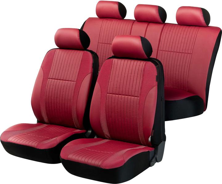 Image du produit Walser Housse de siège auto Medway set complet en similicuir Zipp-It Deluxe rouge rubis