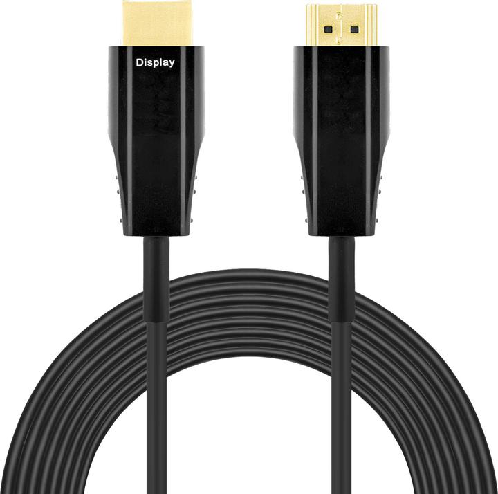 Actual product image Deltaco - AOC HDMI Cable - Ultra High Speed Gecertificeerd - 15 metre - Zwart (15 m, HDMI)