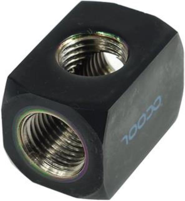 Alphacool HF Anschlussterminal TEE T-Stück Rund G1/4 Deep Black