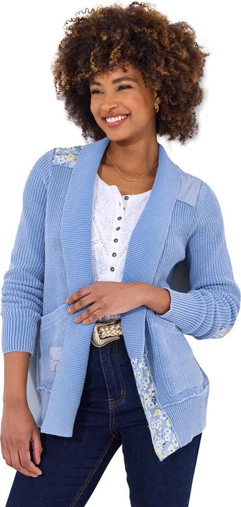Actual product image Joe Browns Floral Patchwork Ribbed Cardigan (L)