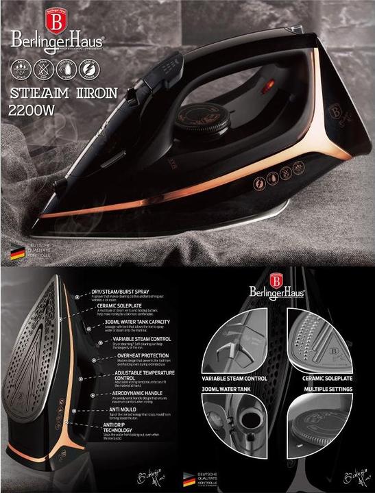 Produktbild BerlingerHaus Bügeleisen Black Rose Collection (2200 W)