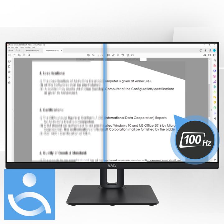 Actual product image MSI 24" PRO MP245PG Pro flat rate TFT 1920x1080 FHD 4ms (1920 x 1080 pixels, 23.80")