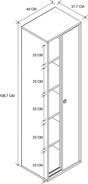 Productafbeelding VCM Ulas archiefkast met 5 vakken (49 x 38 x 168 cm)