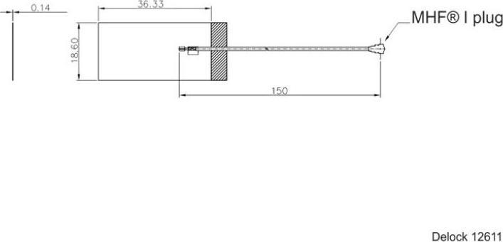 Produktbild Delock WLAN 802,11 ac/ax/a/h/b/g/n Antenna MHF I plug 2,7 (WLAN)