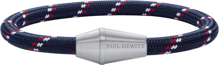 Actual product image Paul Hewitt Bracelet Conic Silver Nylon Navy Blue Red White M (19 cm, Nylon)