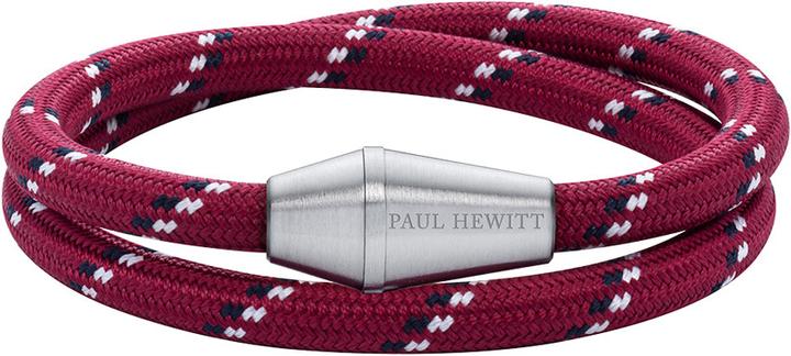 Paul Hewitt Bracelet Conic Wrap Silver Nylon Red Black White M (38 cm, Nylon)