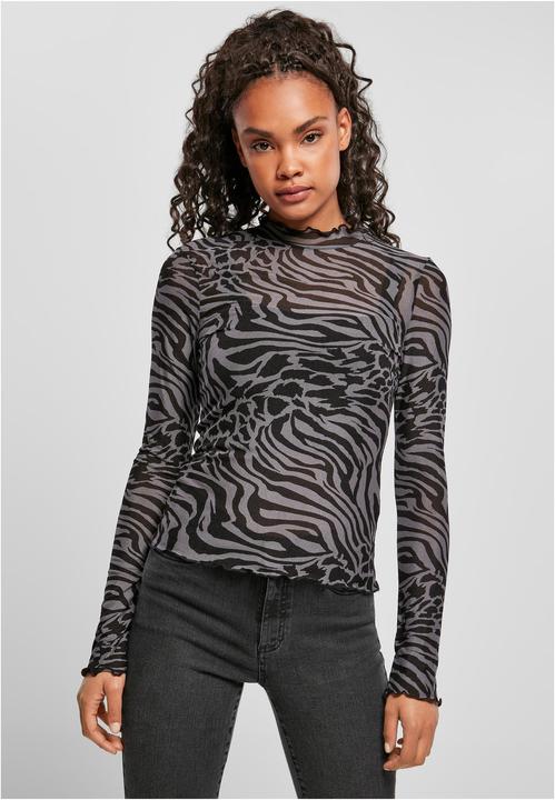 Produktbild Urban Classics Ladies AOP Mesh Turtleneck Longsleeve (S)