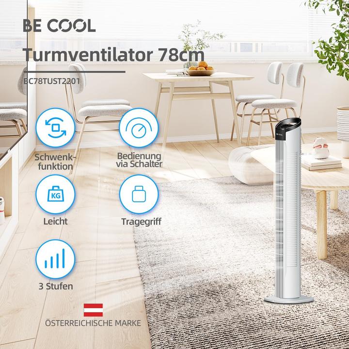 Immagine prodotto Be Cool BC78TUST2201 Ventilatore a torre da 78 cm