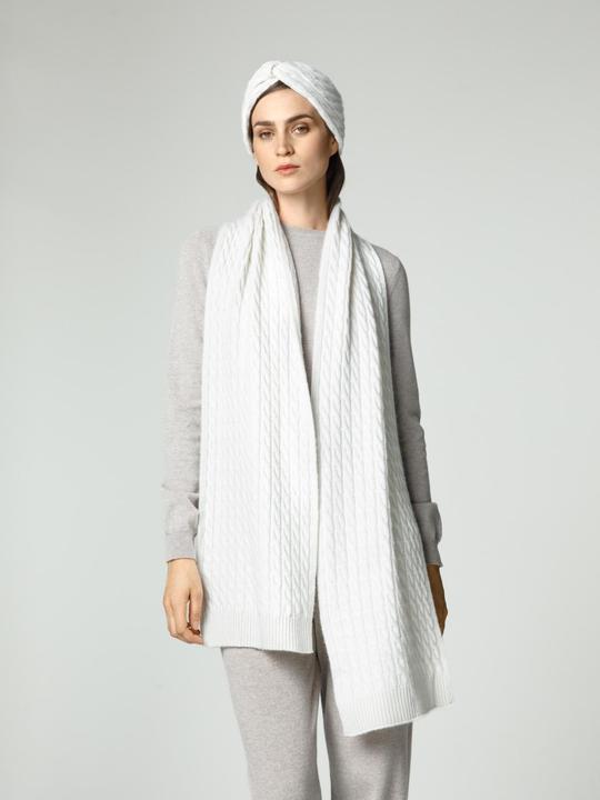 Immagine prodotto Furnari Sciarpa in 100% cashmere lavorata a maglia - Bianco ghiaccio