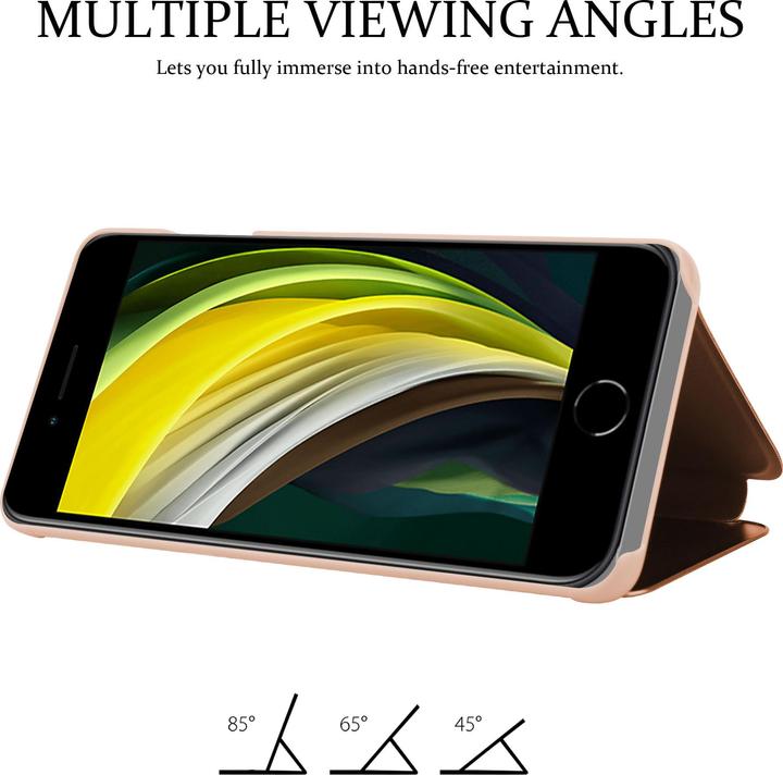 Actual product image Cadorabo Book Smart View Mirror Cover (Apple iPhone SE (2nd Gen), Apple iPhone 7)