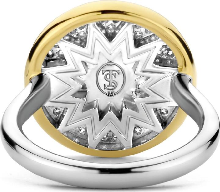 Produktbild Ti Sento Milano Ring Sonne mit Zirkonia bicolor vergoldet 12215ZY (56, 925 Silber)