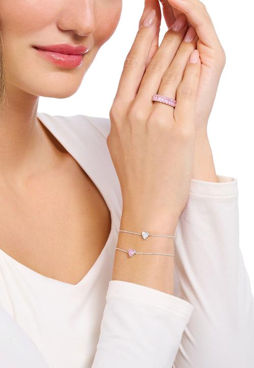 Produktbild Thomas Sabo Armband mit pinkfarbenem Zirkonia-Herz Silber (19 cm, 925er Silber)