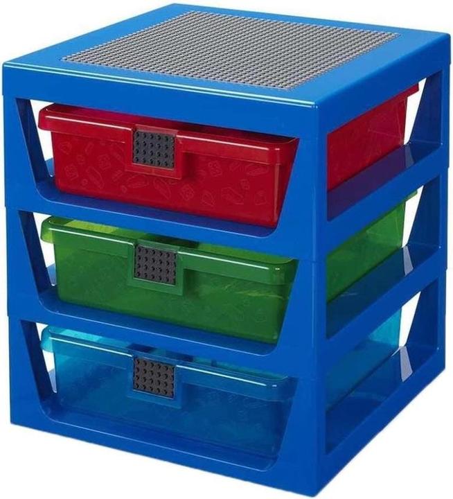 Actual product image LEGO 3-Drawer Storage Rack niebieski