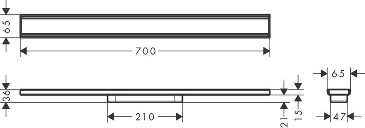 hansgrohe HG RainDrain Original prefabricated shower channel set 700mm (700 mm)