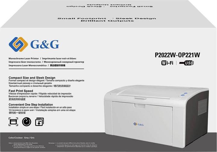 Actual product image G&G Laser printer P2022W white/anthracite (Laser, Black and white)