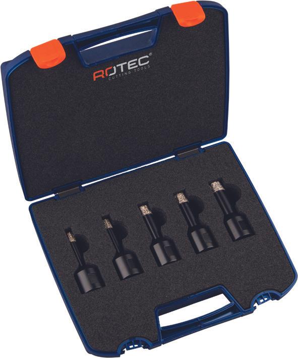 Actual product image Rotec Diamond dry drill bit set 5 pieces (6, 8, 10, 12, 14 mm)