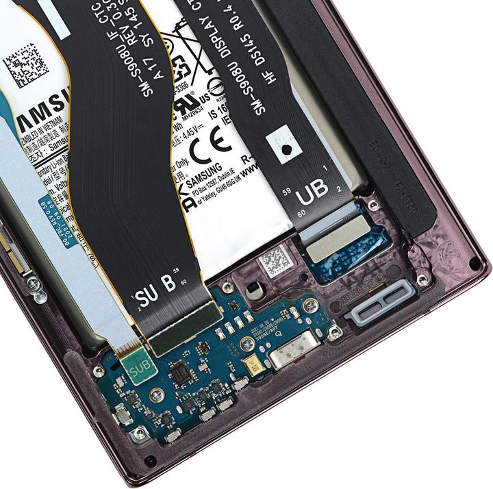 Actual product image Samsung USB-C charging port and SIM card reader (SIM holder, Samsung Galaxy S22 Ultra)