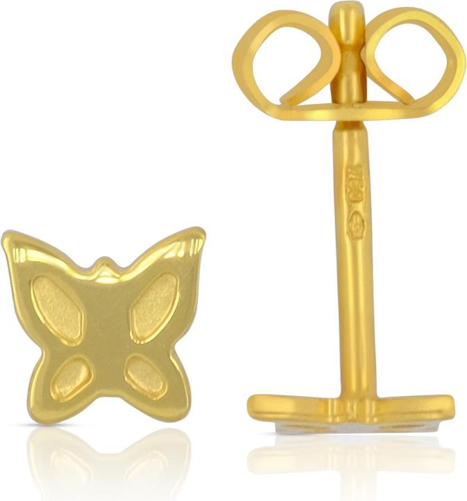 Immagine prodotto Muau Orecchini a farfalla in oro giallo 750, 5 mm (Oro 750/18 K)