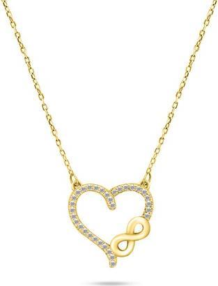 Image du produit Brilio Silver - Romantique collier plaqué or avec zircons NCL52Y