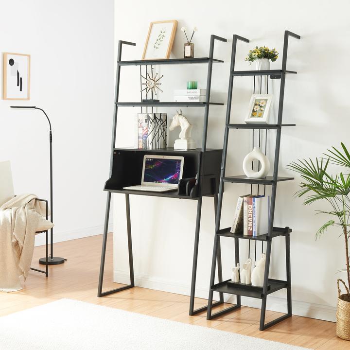 Image du produit En.Casa Ensemble de meubles Storfjord 2 pcs. 1x bureau, 1x étagère à échelle