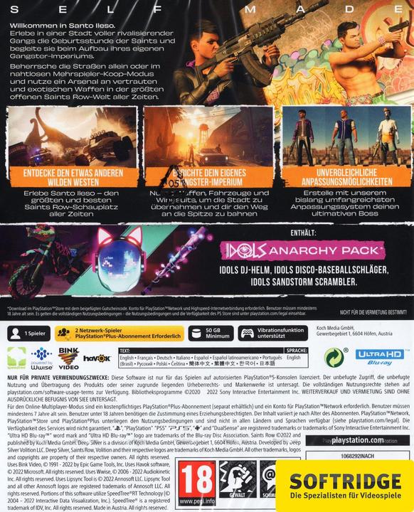 Immagine prodotto Deep Silver Saints Row Day One Edition (PS5, DE)