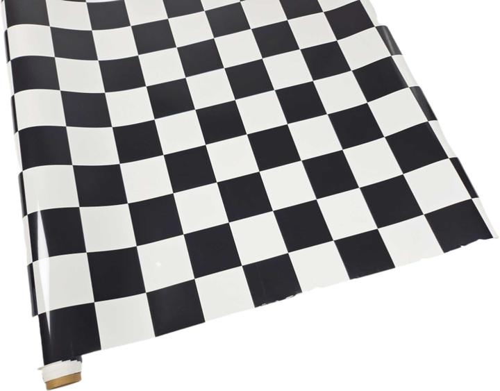 Image du produit Planet-Hobby Bügelfolie Schwarz / Weiss Quadrat (5x5cm) 5 Meter